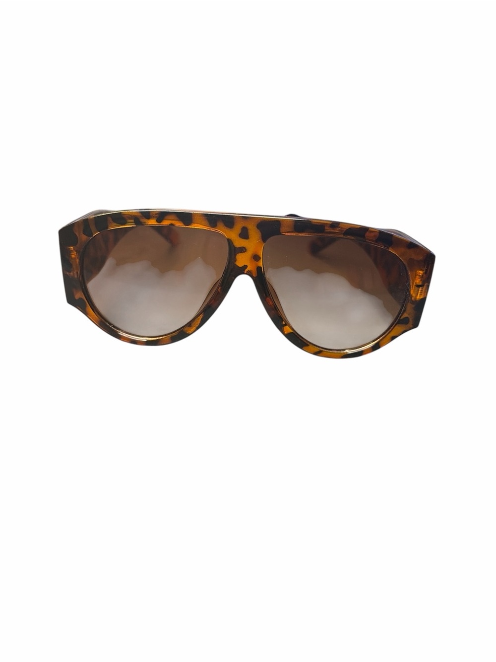 Oversized Y2K Tortoise Flat Top Aviator Sunglasses Shield Shades unisex #24